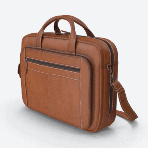 Gold-Trimmed Suede Bag