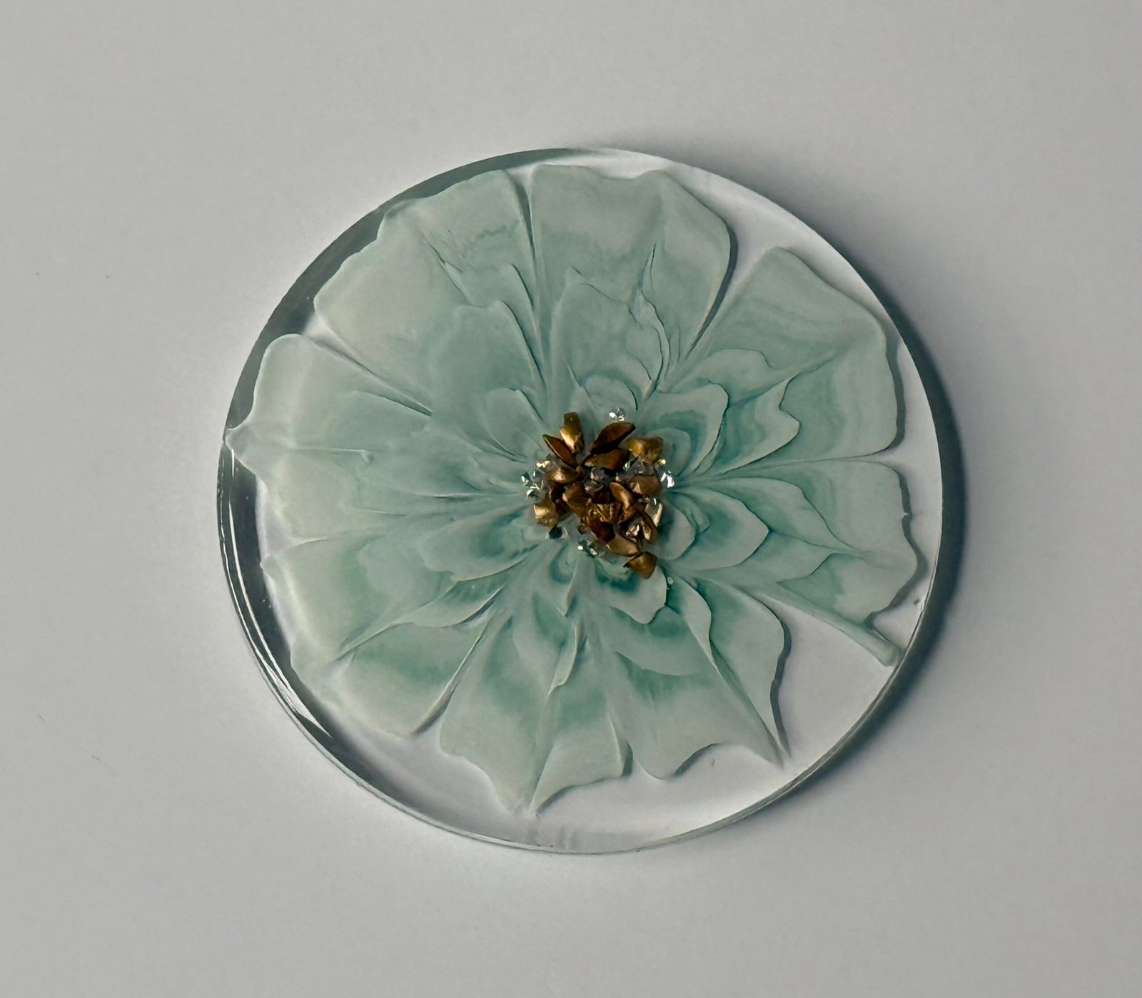 Waterlily Sage onderzetters met handgemaakt patroon