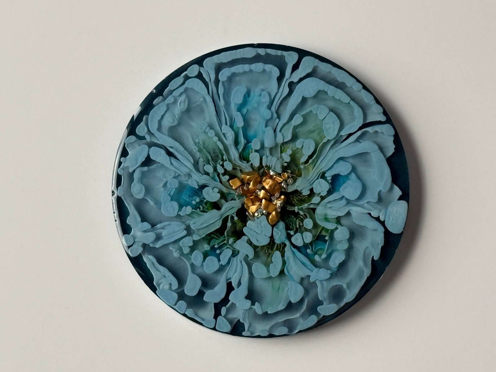 Blue Hydrangeas resin onderzetter met unieke afwerking